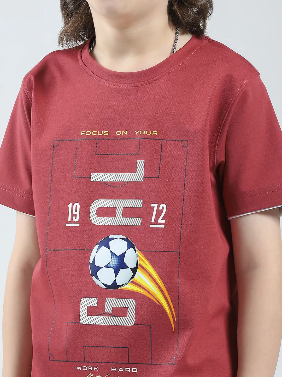 Boys Pink Printed Round Neck Half Sleeve T-Shirt - Image 6