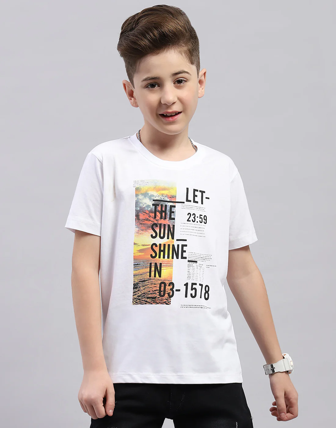Boys Pink & White Printed Round Neck Half Sleeve T-Shirt (Pack of 2) - Image 6