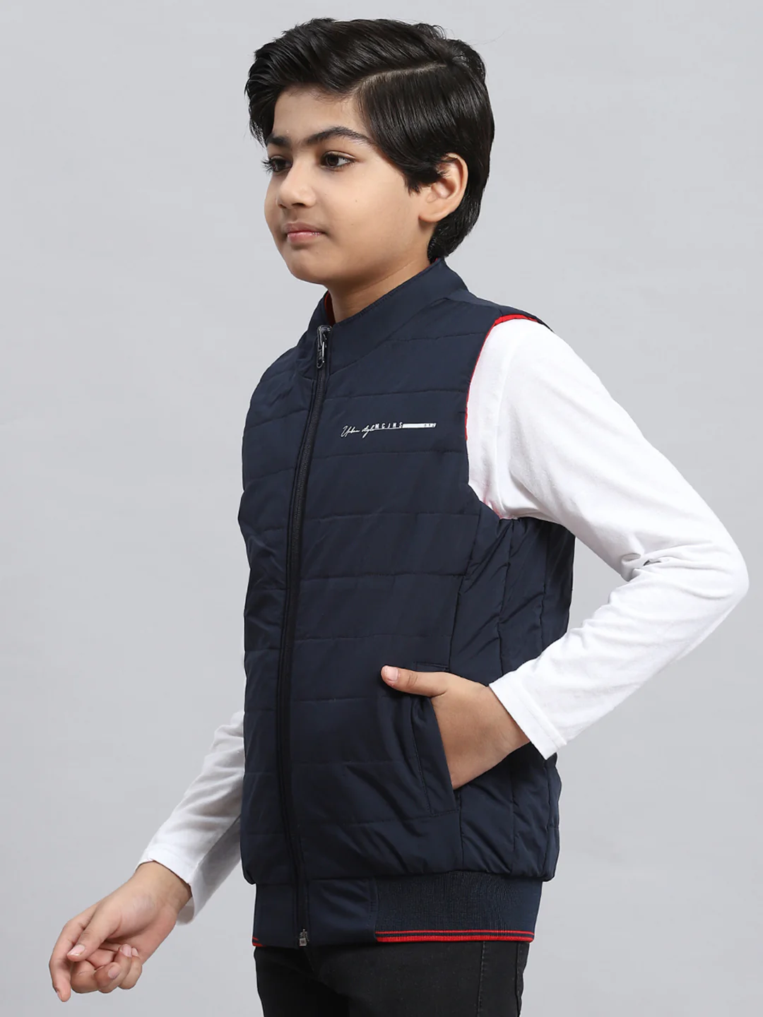 Boys Red & Blue Reversible Jacket - Image 3
