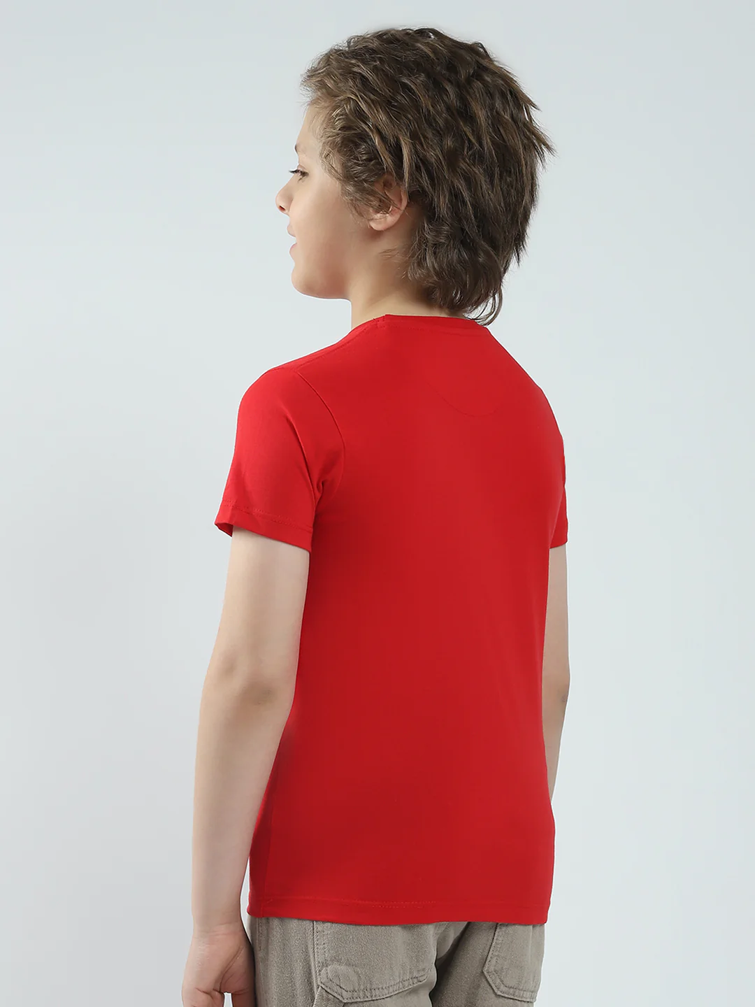 Boys Red & Off White Printed Round Neck Half Sleeve T-Shirt (Pack of 2) - Image 6