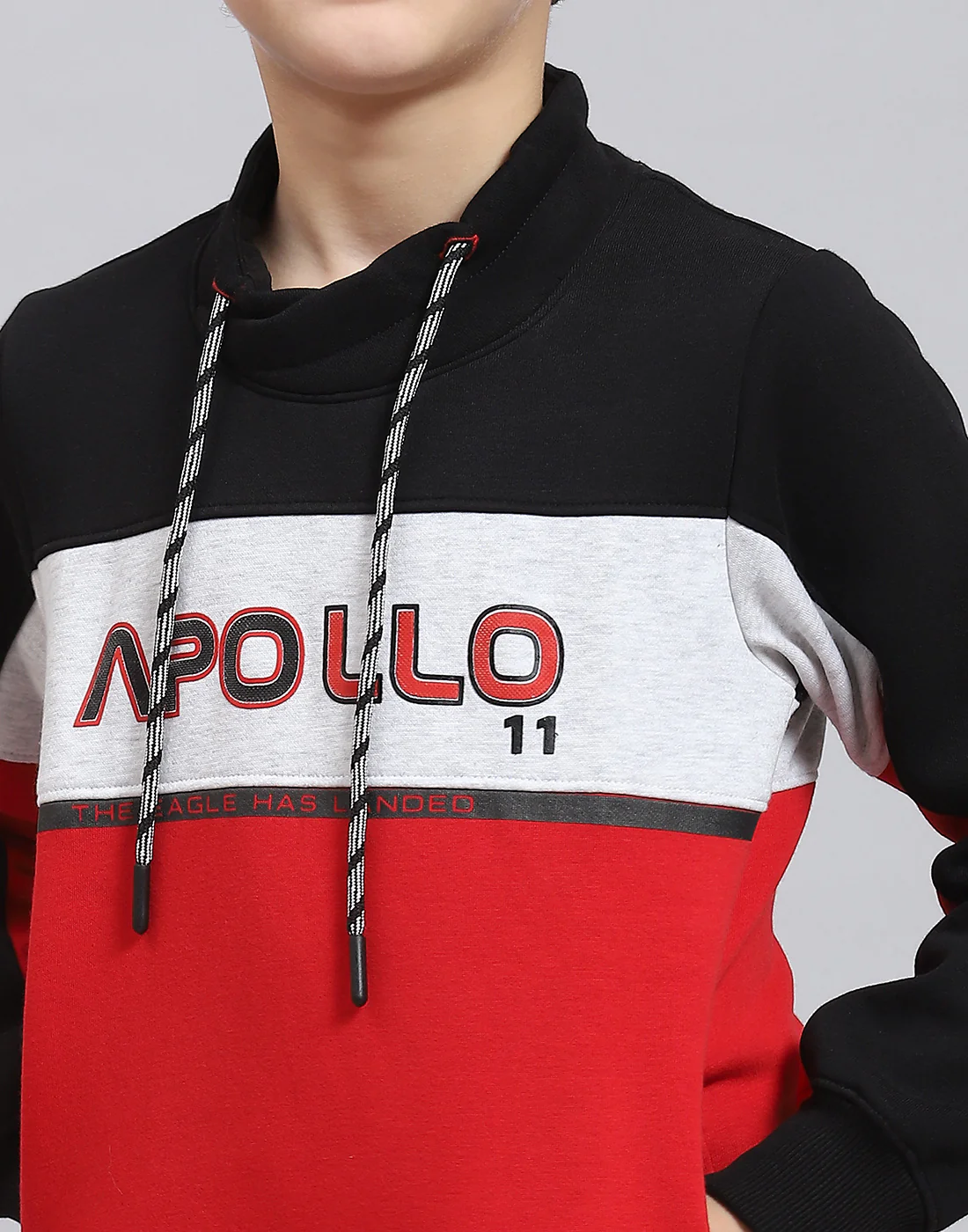 Boys Red Printed F Neck Full Sleeve Sweatshirt - Image 7