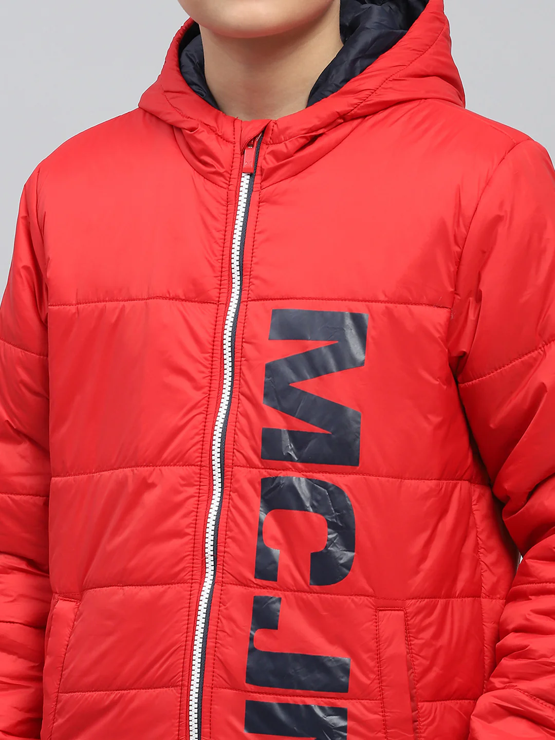 Boys Red Printed Hooded Full Sleeve Jacket - Image 6
