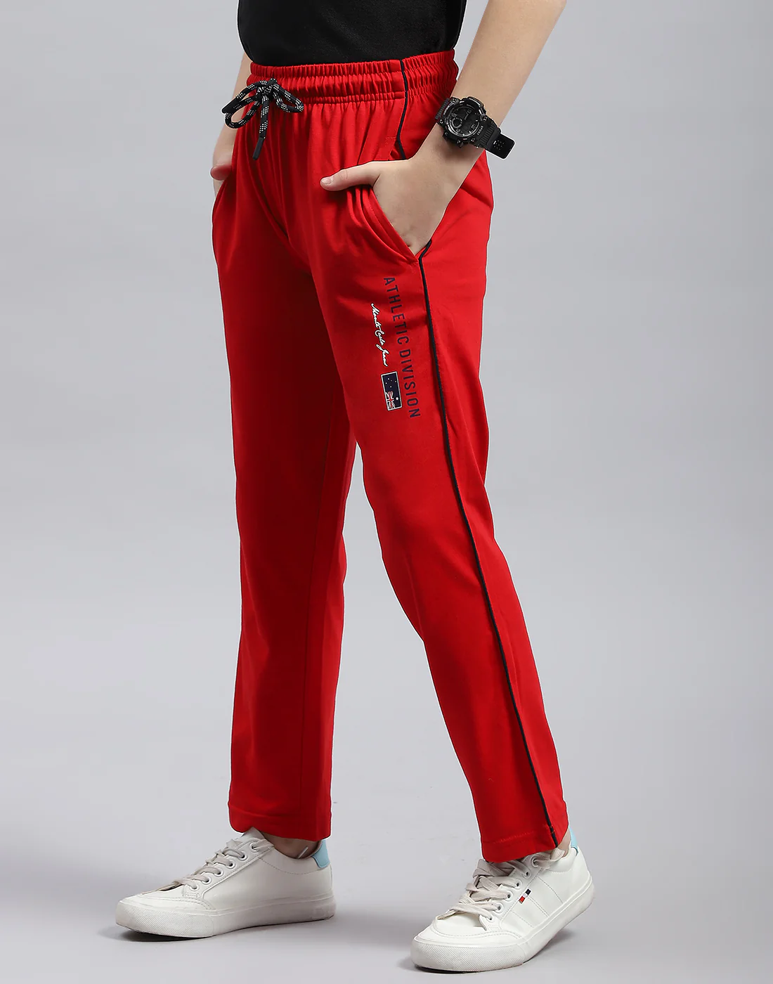 Boys Red Printed Regular Fit Lower - Image 3