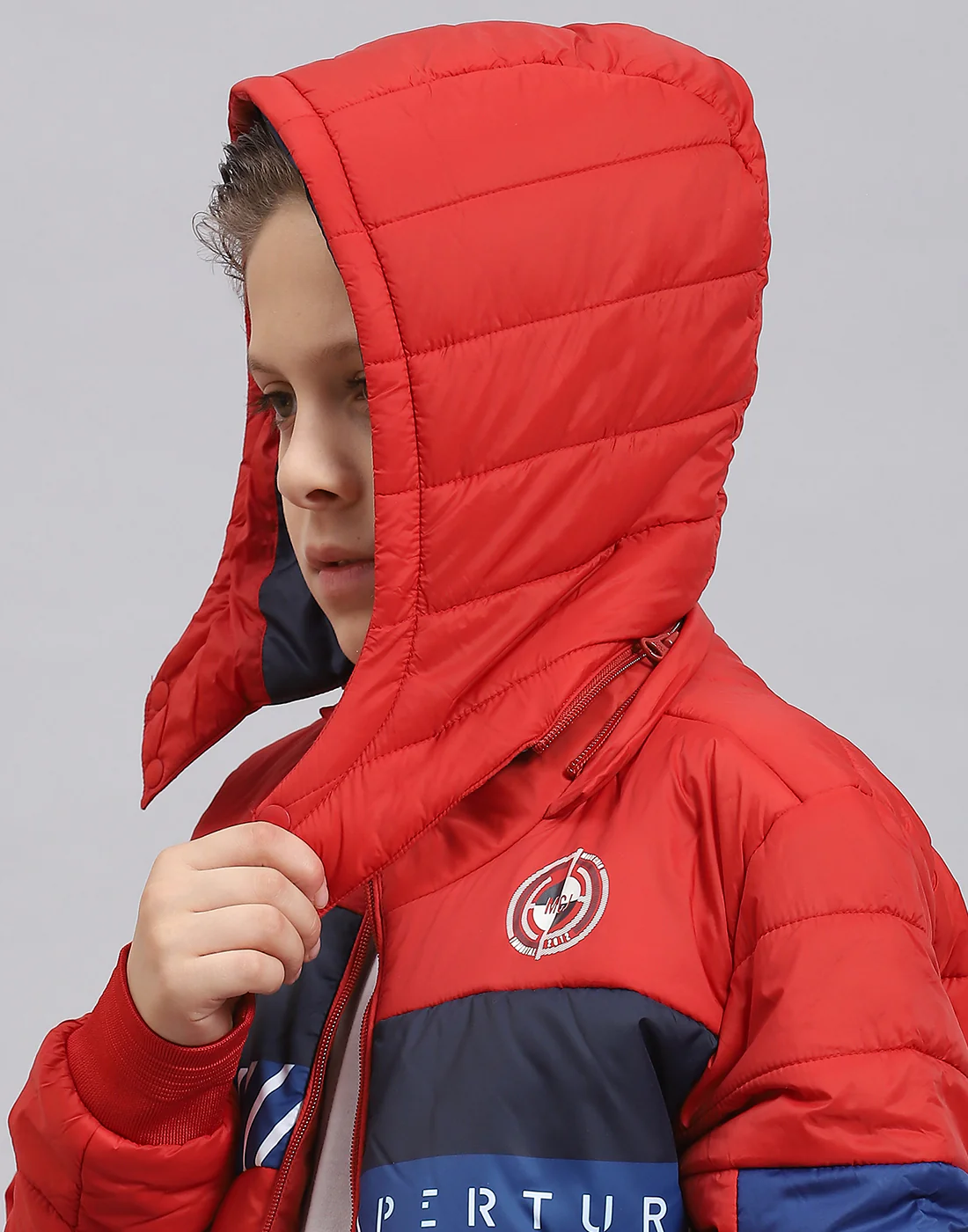 Boys Red Solid Hooded Full Sleeve Boys Jacket - Image 7