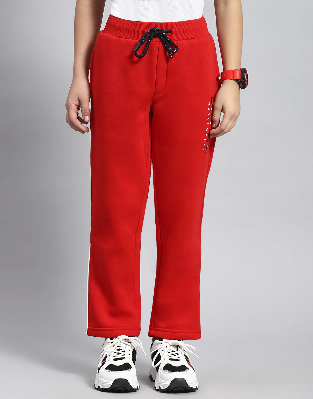 Boys Red Solid Regular Fit Lower - Image 2