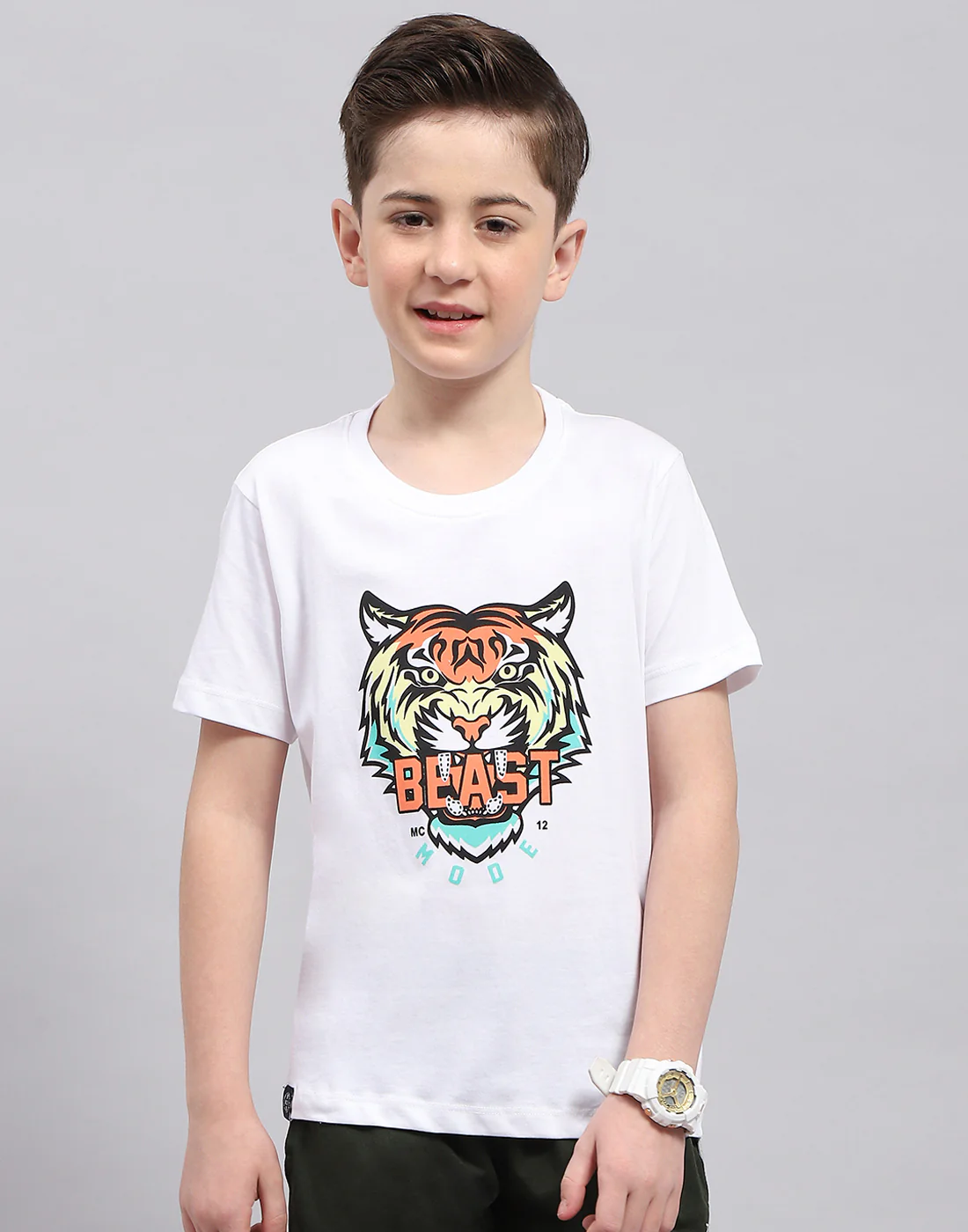 Boys Red & White Printed Round Neck Half Sleeve T-Shirt (Pack of 2) - Image 2