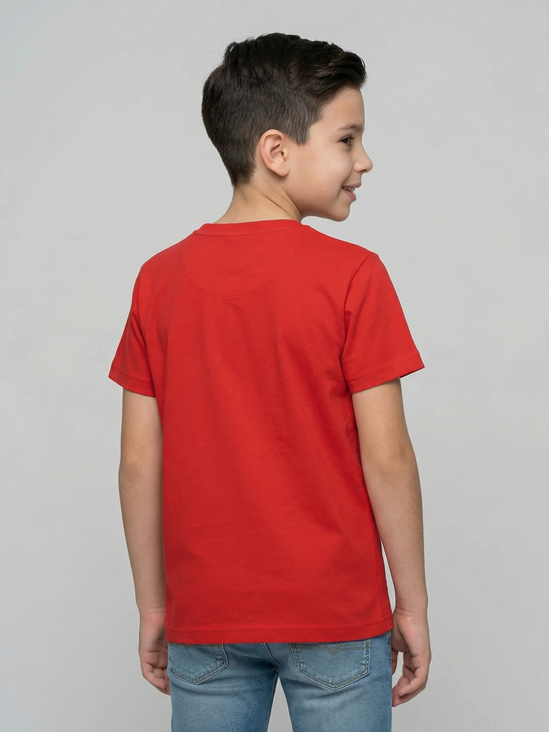 Boys Red & White Printed Round Neck Half Sleeve T-Shirt (Pack of 2) - Image 3