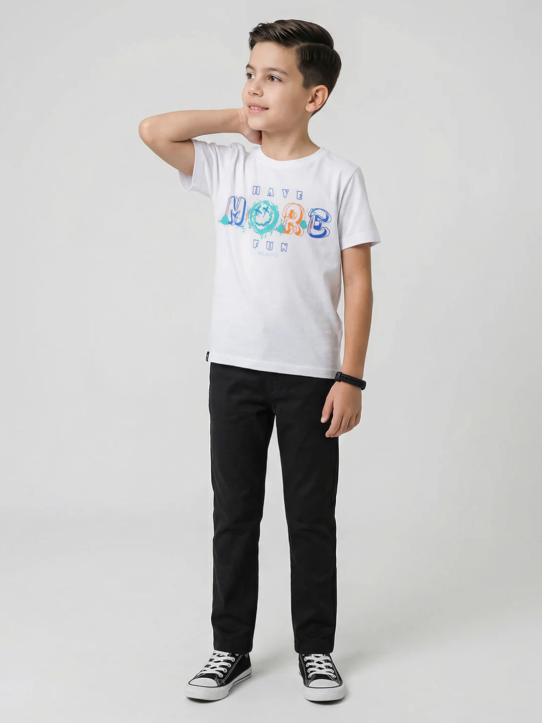 Boys Red & White Printed Round Neck Half Sleeve T-Shirt (Pack of 2) - Image 8