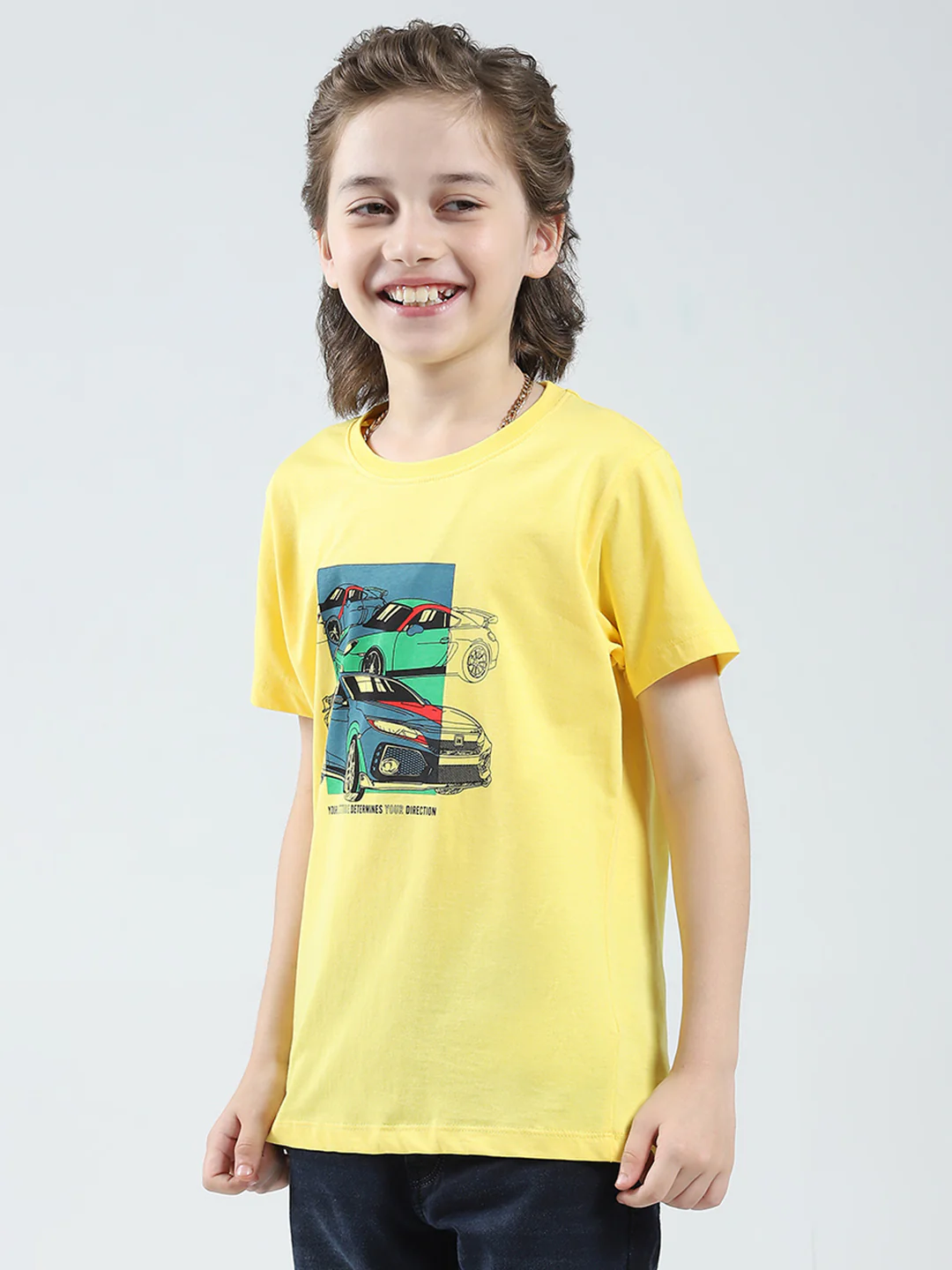Boys Red, Yellow & White Printed Round Neck Half Sleeve T-Shirt (Pack of 3) - Image 8