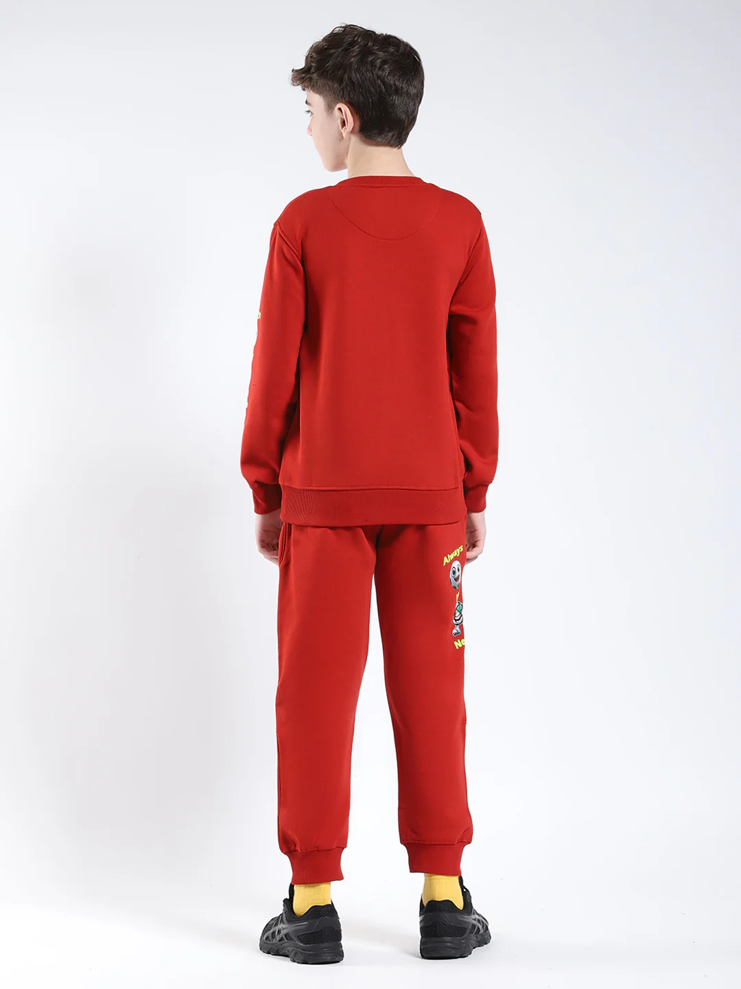 Boys Rust Printed Collar Full Sleeve Winter Tracksuit - Image 5