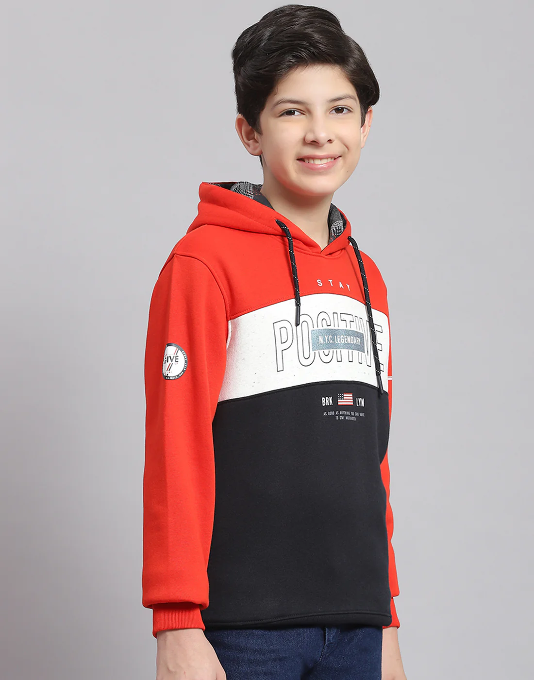 Boys Rust Printed Hooded Full Sleeve Sweatshirt - Image 4