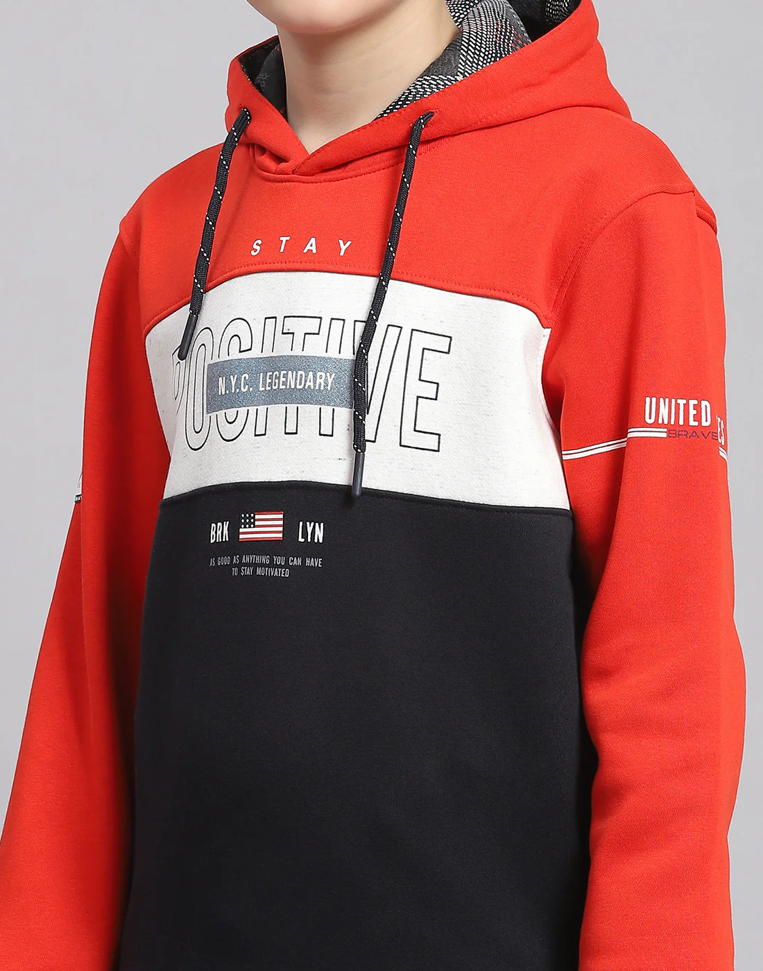 Boys Rust Printed Hooded Full Sleeve Sweatshirt - Image 6