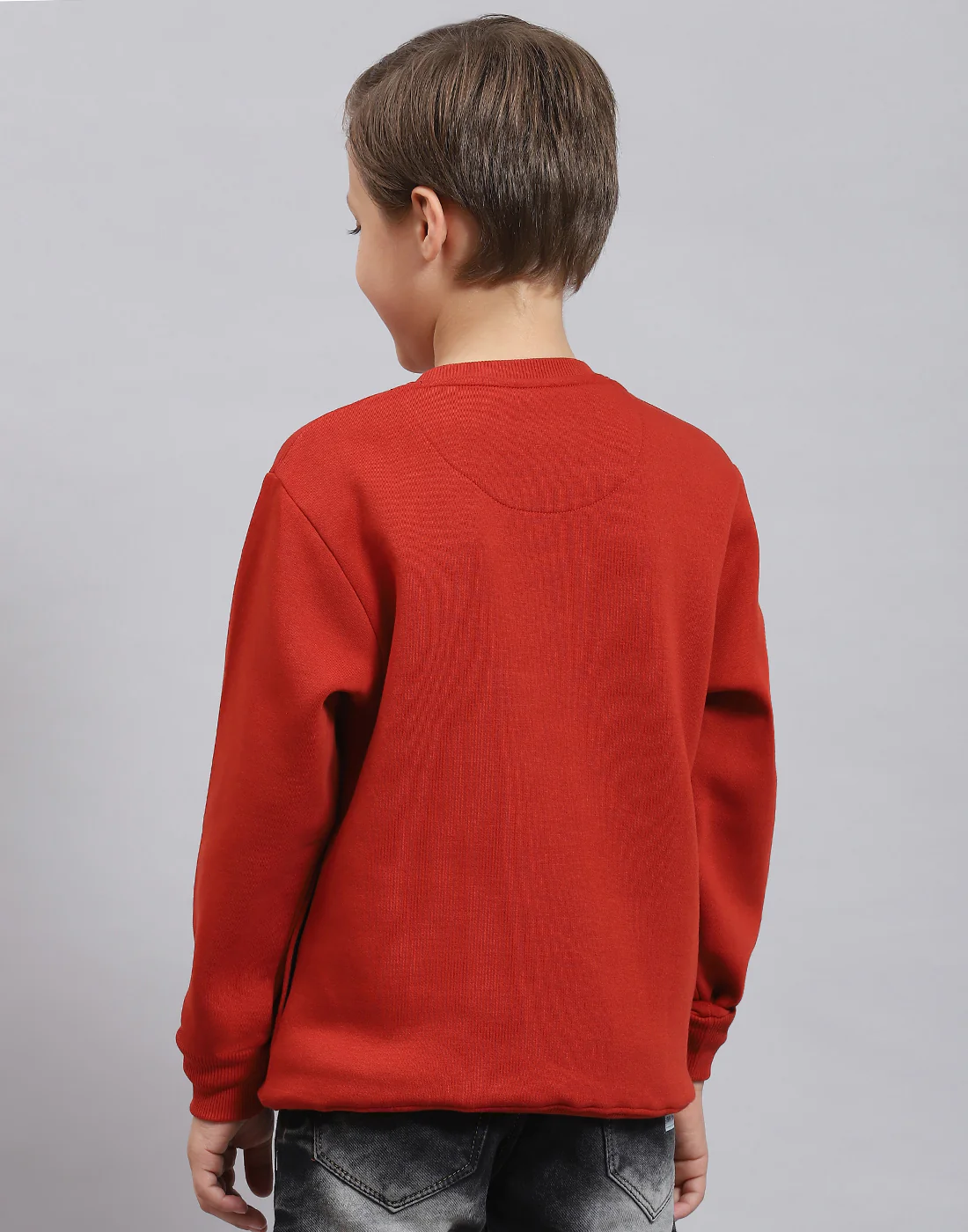 Boys Rust Printed Round Neck Full Sleeve Sweatshirt - Image 6