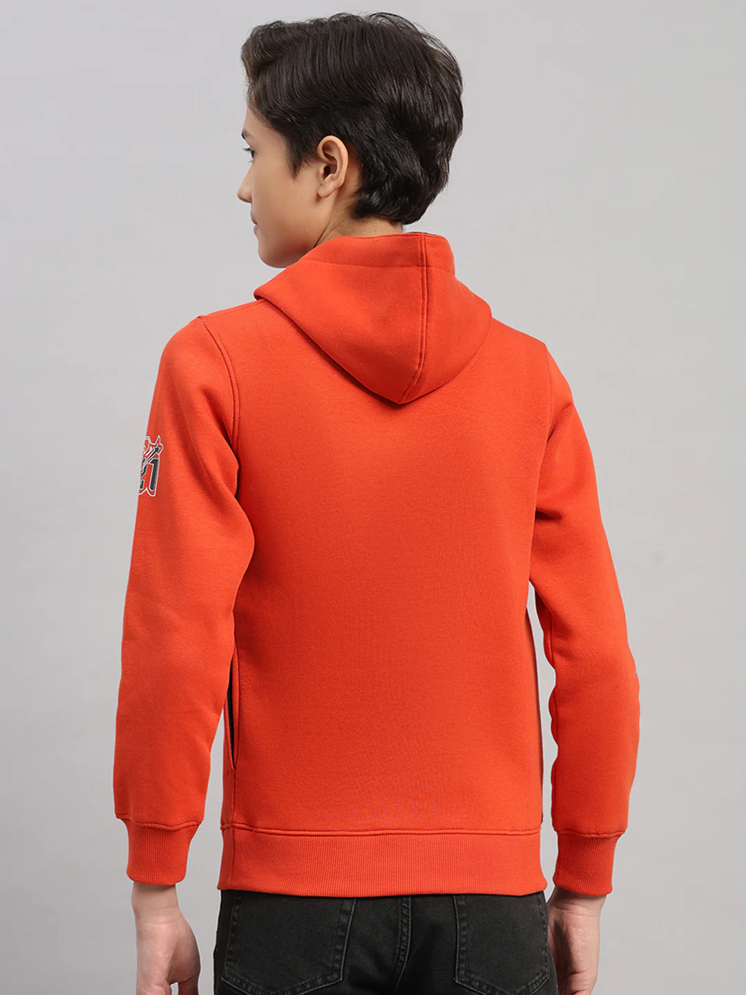 Boys Rust Printed Round Neck Full Sleeve Sweatshirt - Image 5