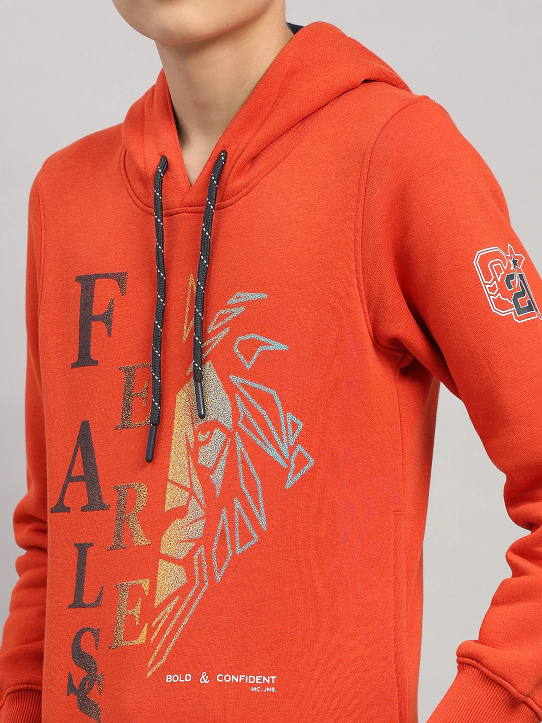 Boys Rust Printed Round Neck Full Sleeve Sweatshirt - Image 6