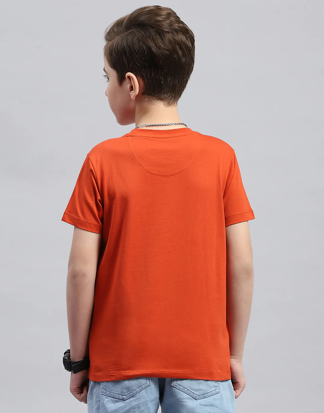 Boys Rust Printed Round Neck Half Sleeve T-Shirt - Image 5