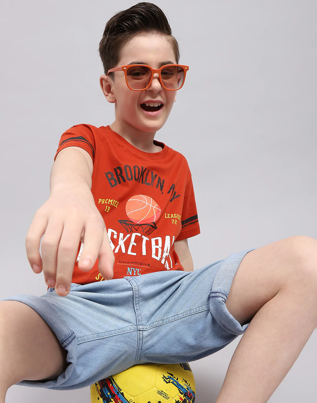 Boys Rust Printed Round Neck Half Sleeve T-Shirt - Image 6