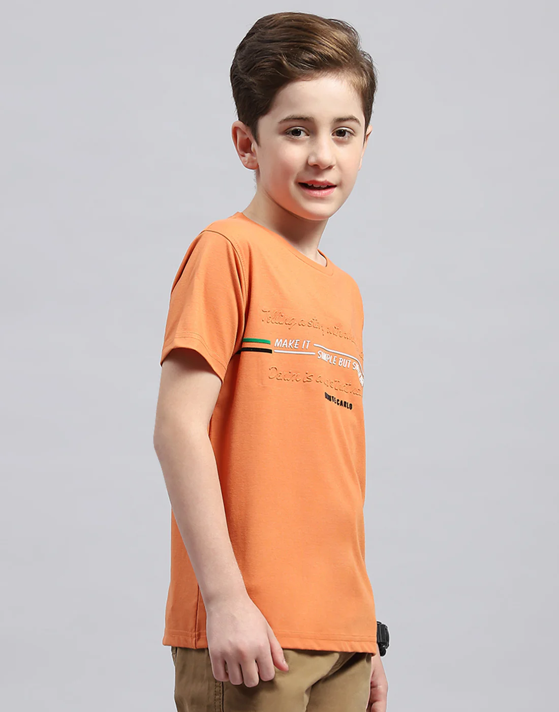 Boys Rust Printed Round Neck Half Sleeve T-Shirt - Image 4