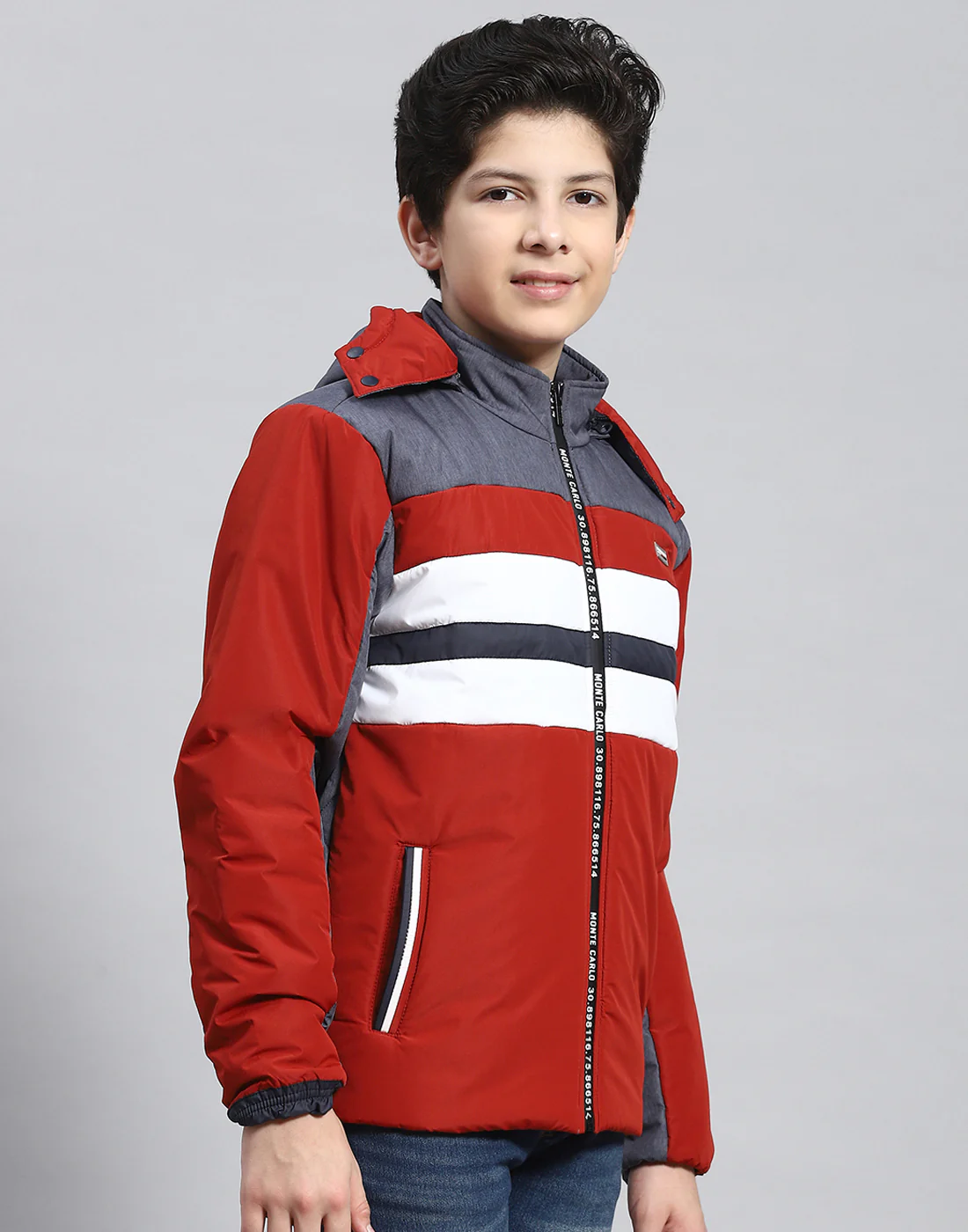 Boys Rust Solid Hooded Full Sleeve Boys Jacket - Image 4