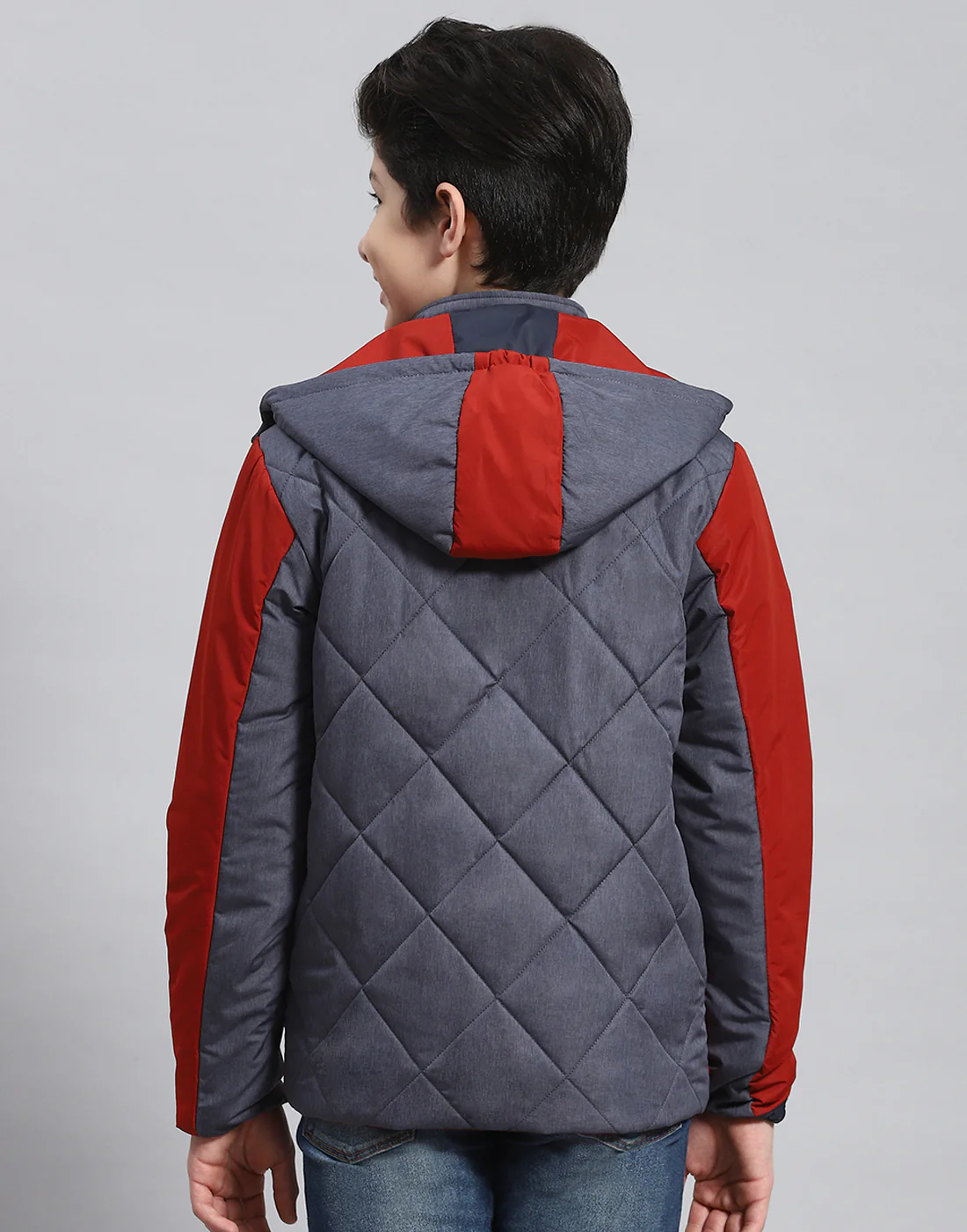 Boys Rust Solid Hooded Full Sleeve Boys Jacket - Image 5