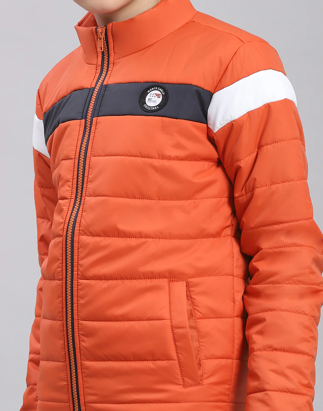 Boys Rust Solid Stand Collar Full Sleeve Boys Jacket - Image 6