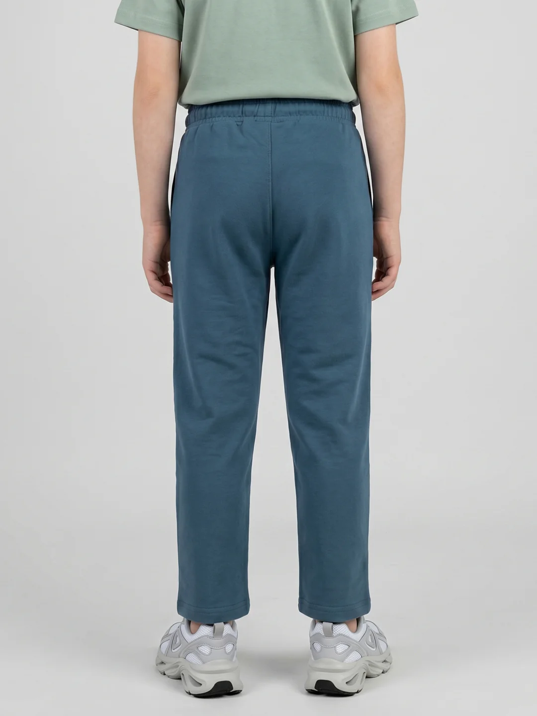 Boys Teal Blue Solid Regular Fit Lower - Image 3