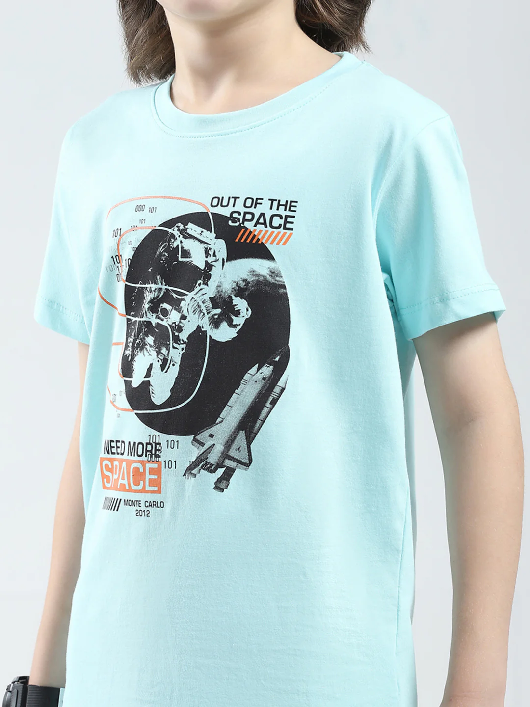 Boys White & Blue Printed Round Neck Half Sleeve T-Shirt (Pack of 2) - Image 10