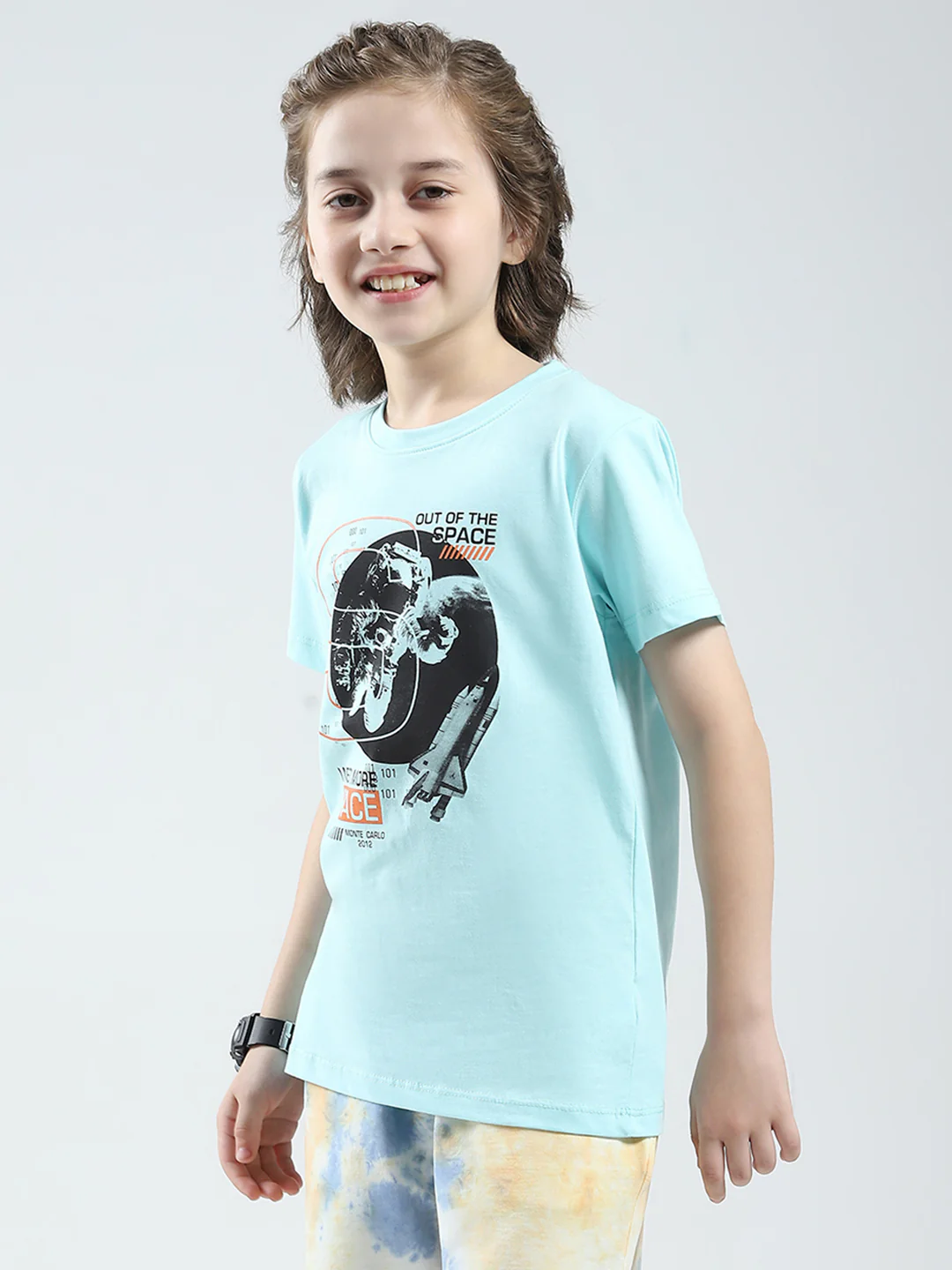Boys White & Blue Printed Round Neck Half Sleeve T-Shirt (Pack of 2) - Image 4