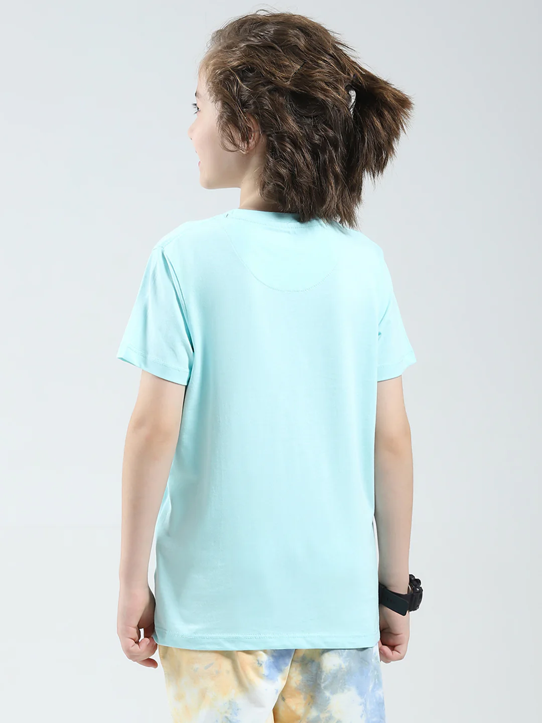 Boys White & Blue Printed Round Neck Half Sleeve T-Shirt (Pack of 2) - Image 6