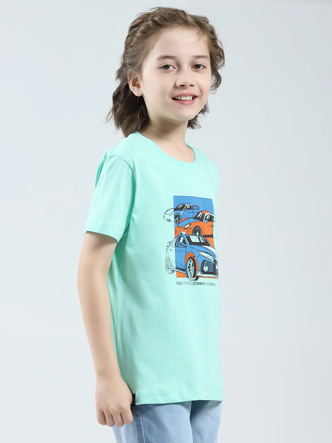 Boys White, Green & Blue Printed Round Neck Half Sleeve T-Shirt (Pack of 3) - Image 5