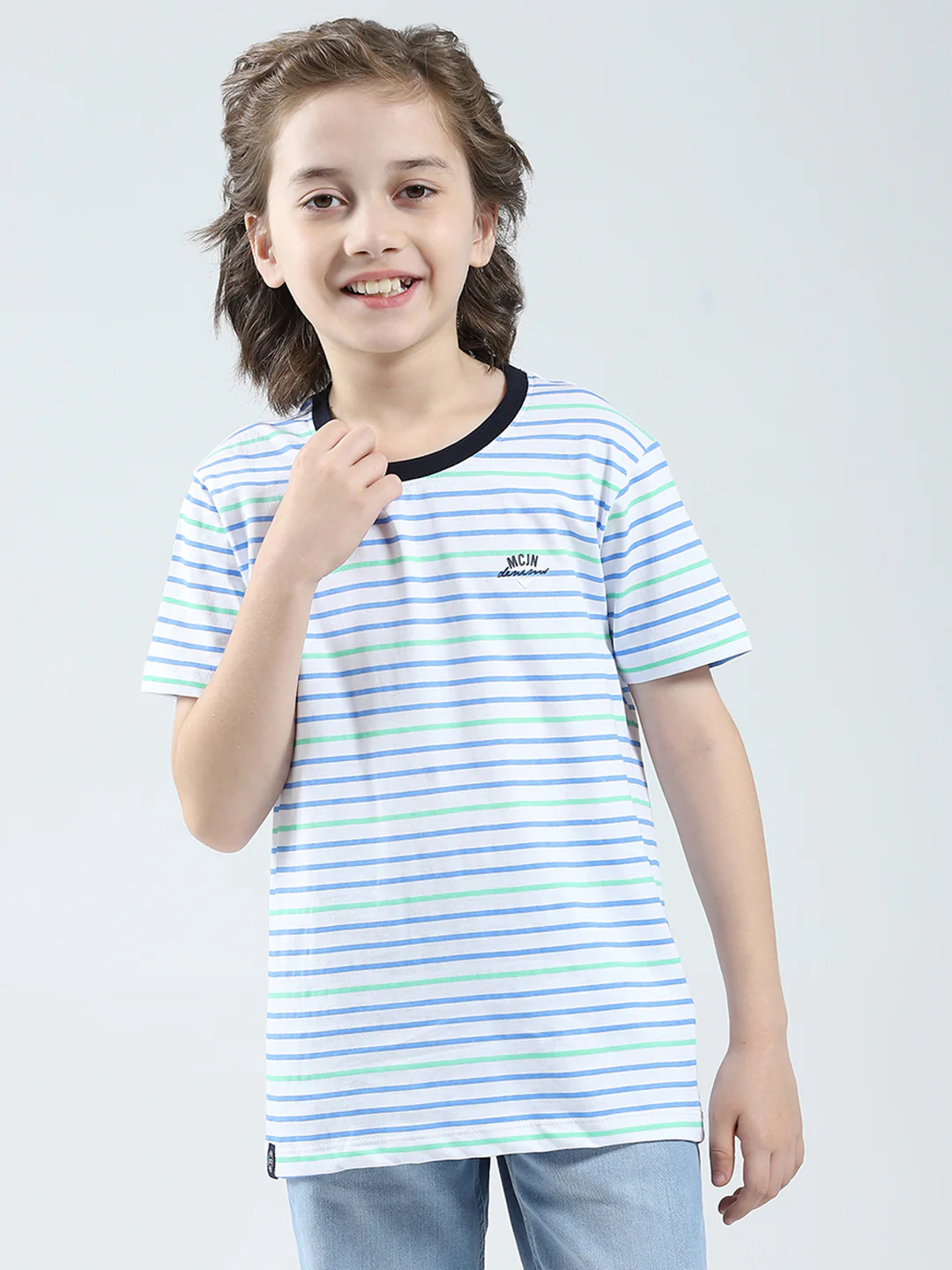 Boys White, Green & Blue Printed Round Neck Half Sleeve T-Shirt (Pack of 3) - Image 7