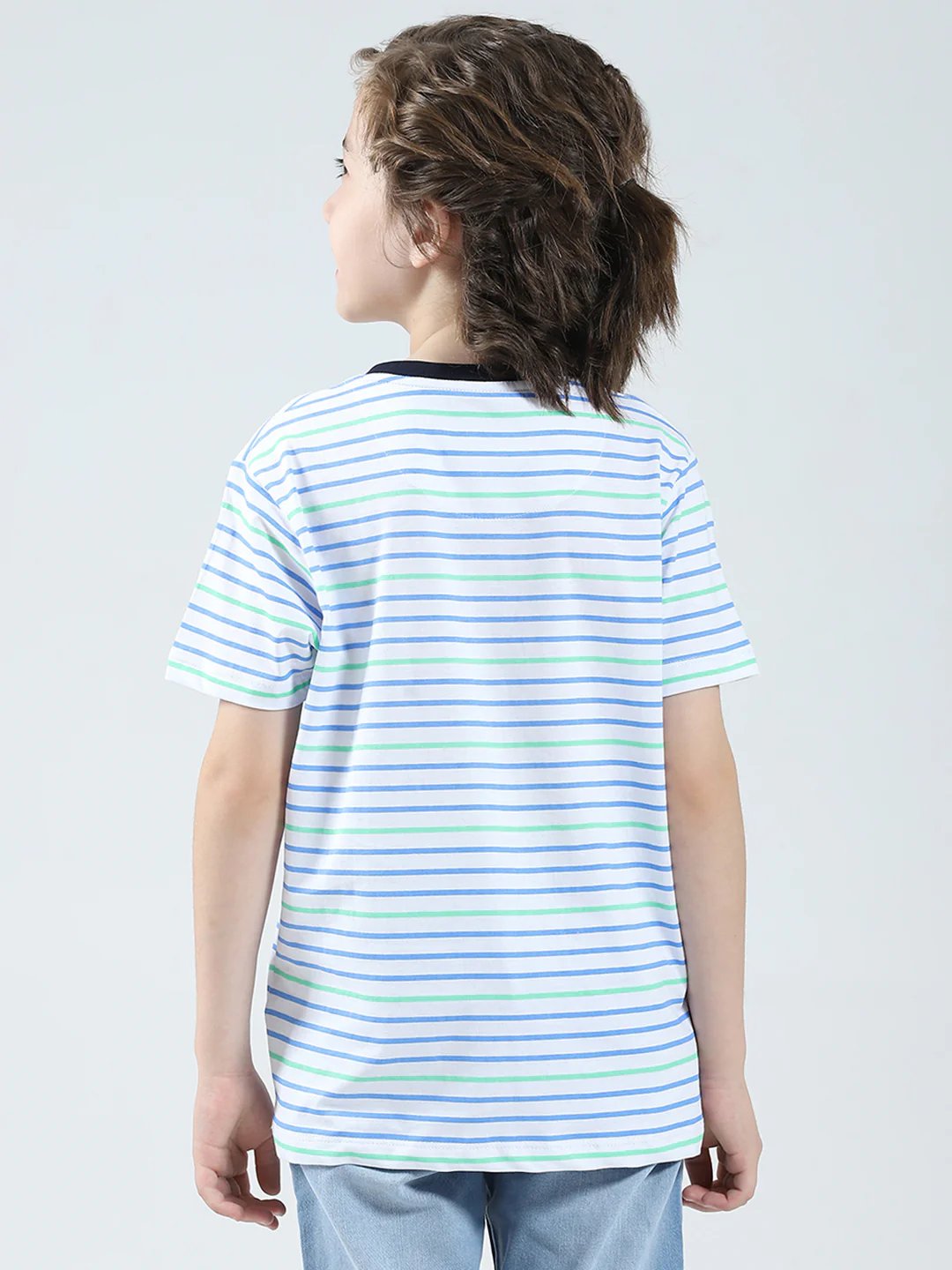 Boys White, Green & Blue Printed Round Neck Half Sleeve T-Shirt (Pack of 3) - Image 9