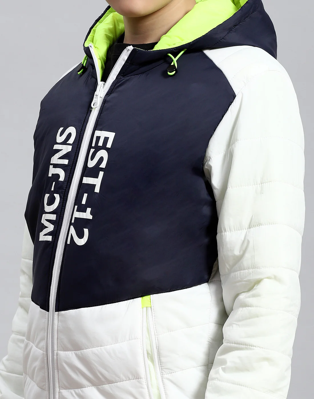 Boys White Solid Collar Full Sleeve Boys Jacket - Image 10