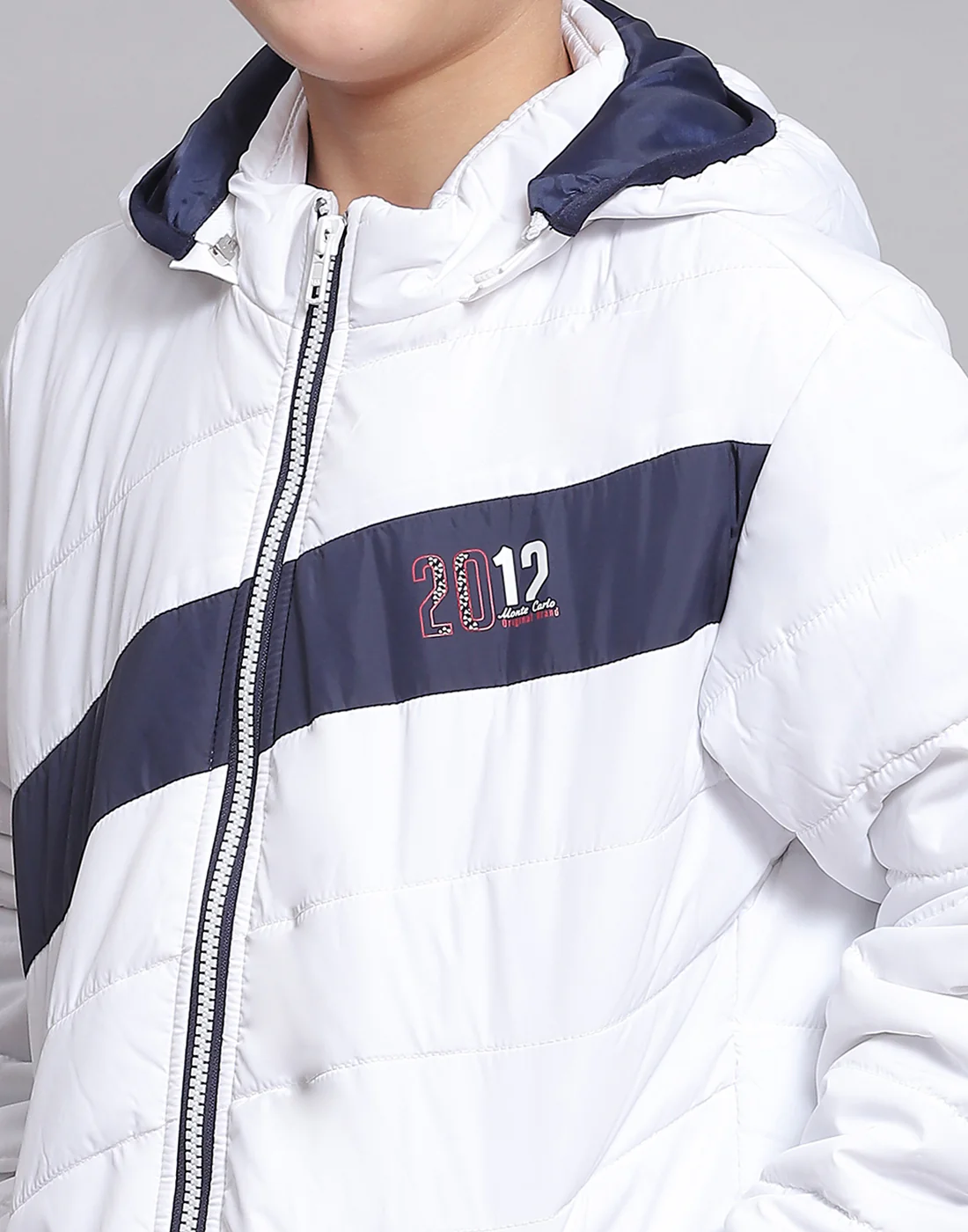 Boys White Solid Hooded Full Sleeve Boys Jacket - Image 7