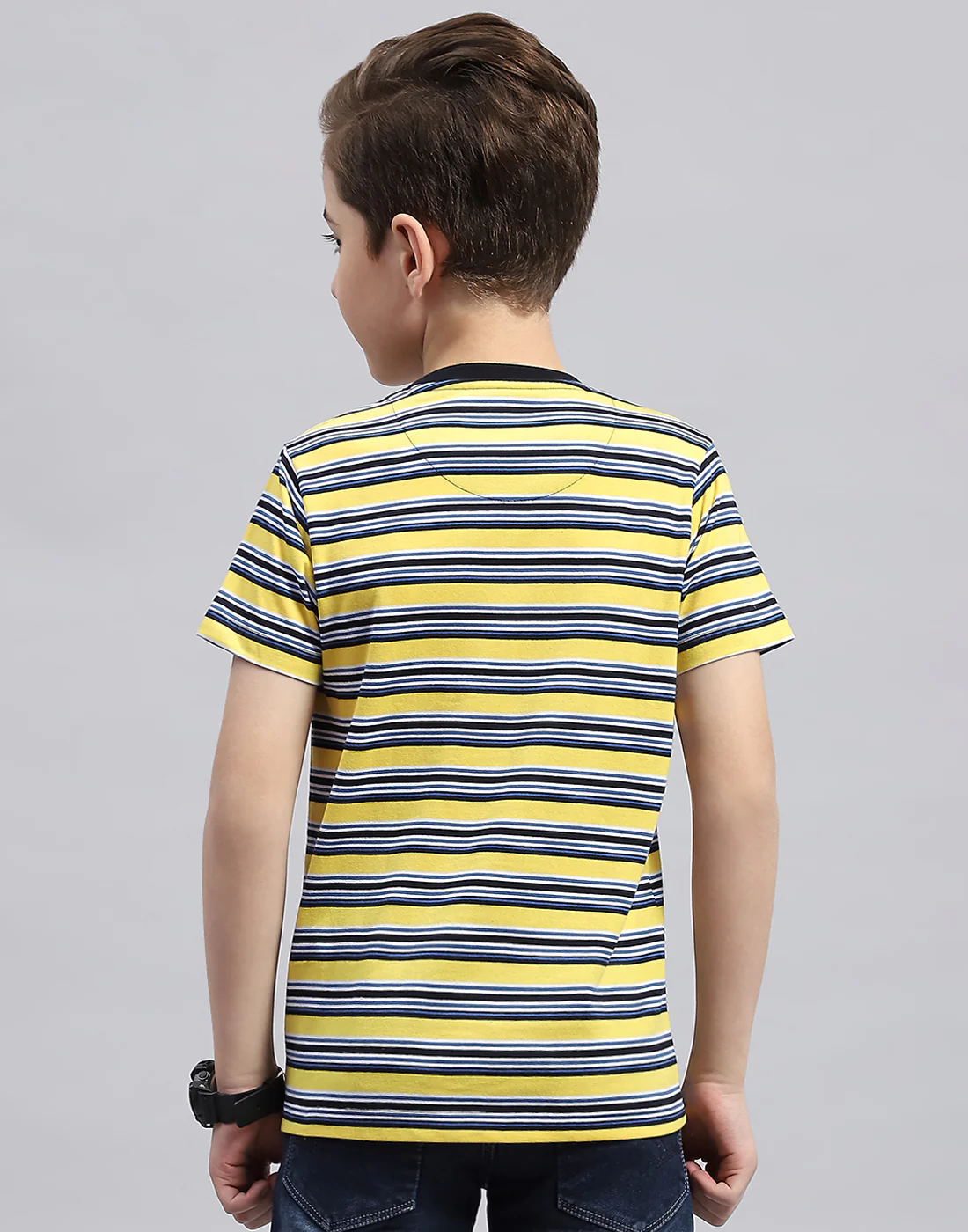 Boys Yellow, Aqua Blue & Coral Printed Round Neck Half Sleeve T-Shirt (Pack of 3) - Image 12
