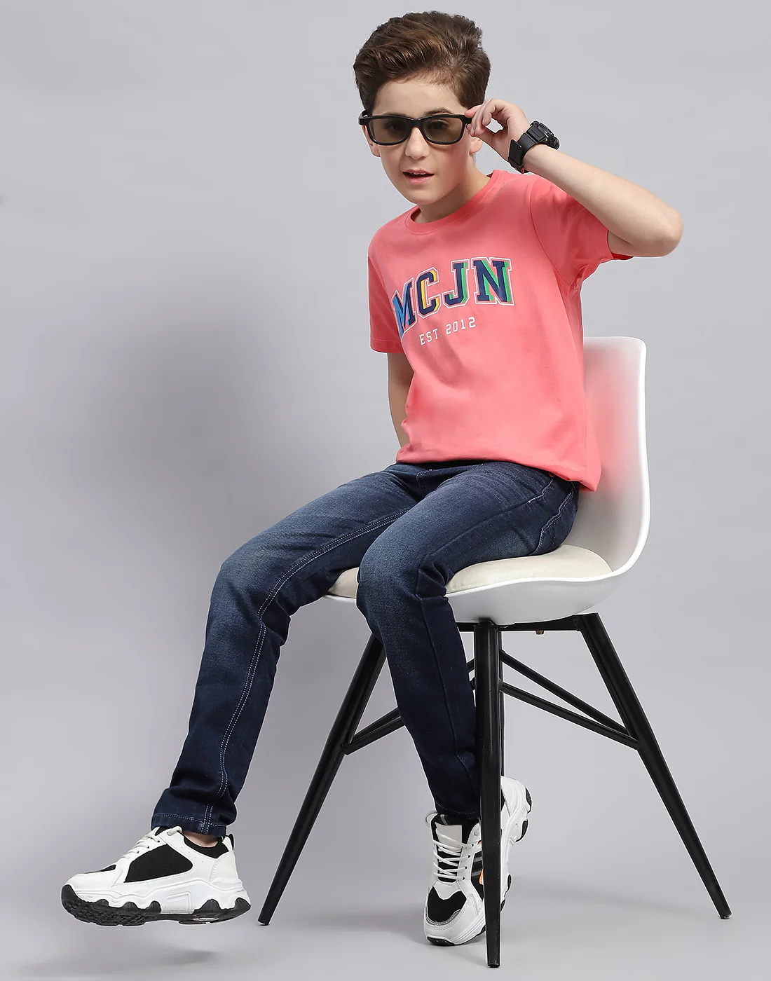 Boys Yellow, Aqua Blue & Coral Printed Round Neck Half Sleeve T-Shirt (Pack of 3) - Image 2
