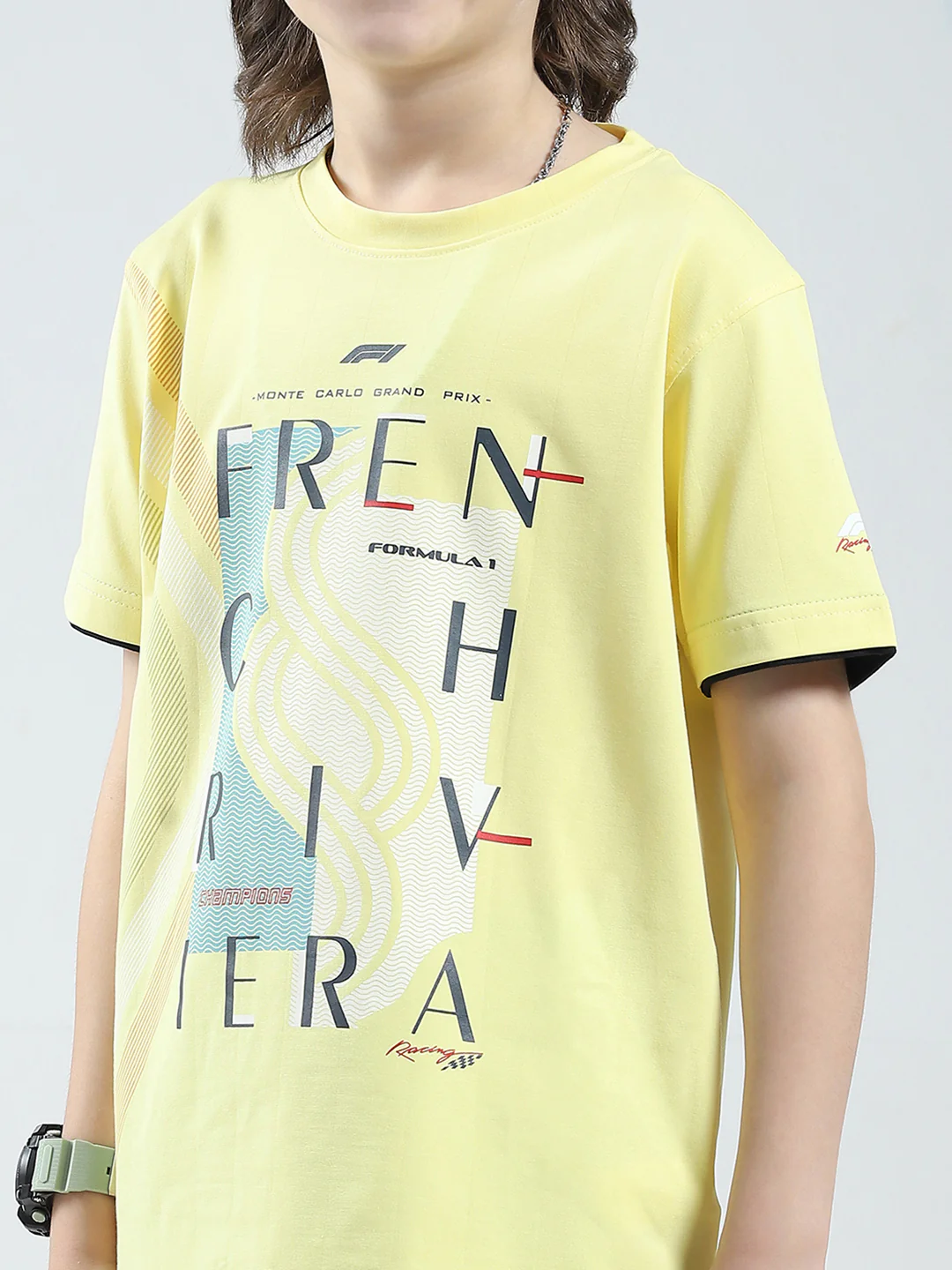 Boys Yellow Printed Round Neck Half Sleeve T-Shirt - Image 7