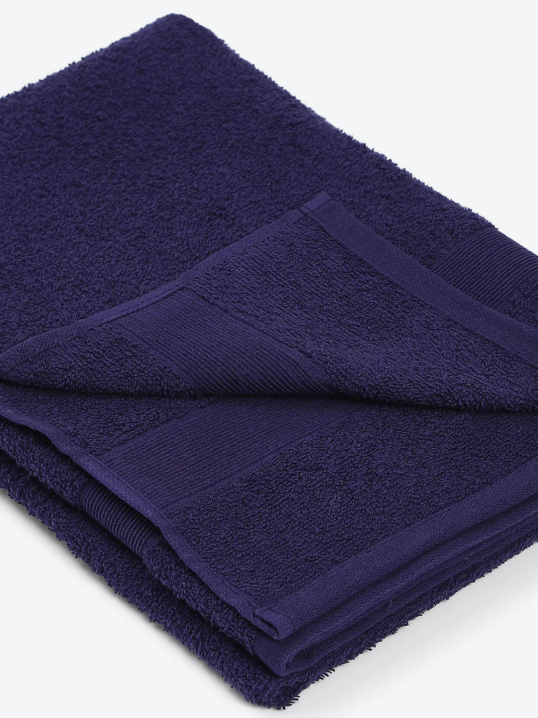 Dark Blue Cotton Solid 380 GSM Bath Towel 2Pc Set (Albella) - Image 3