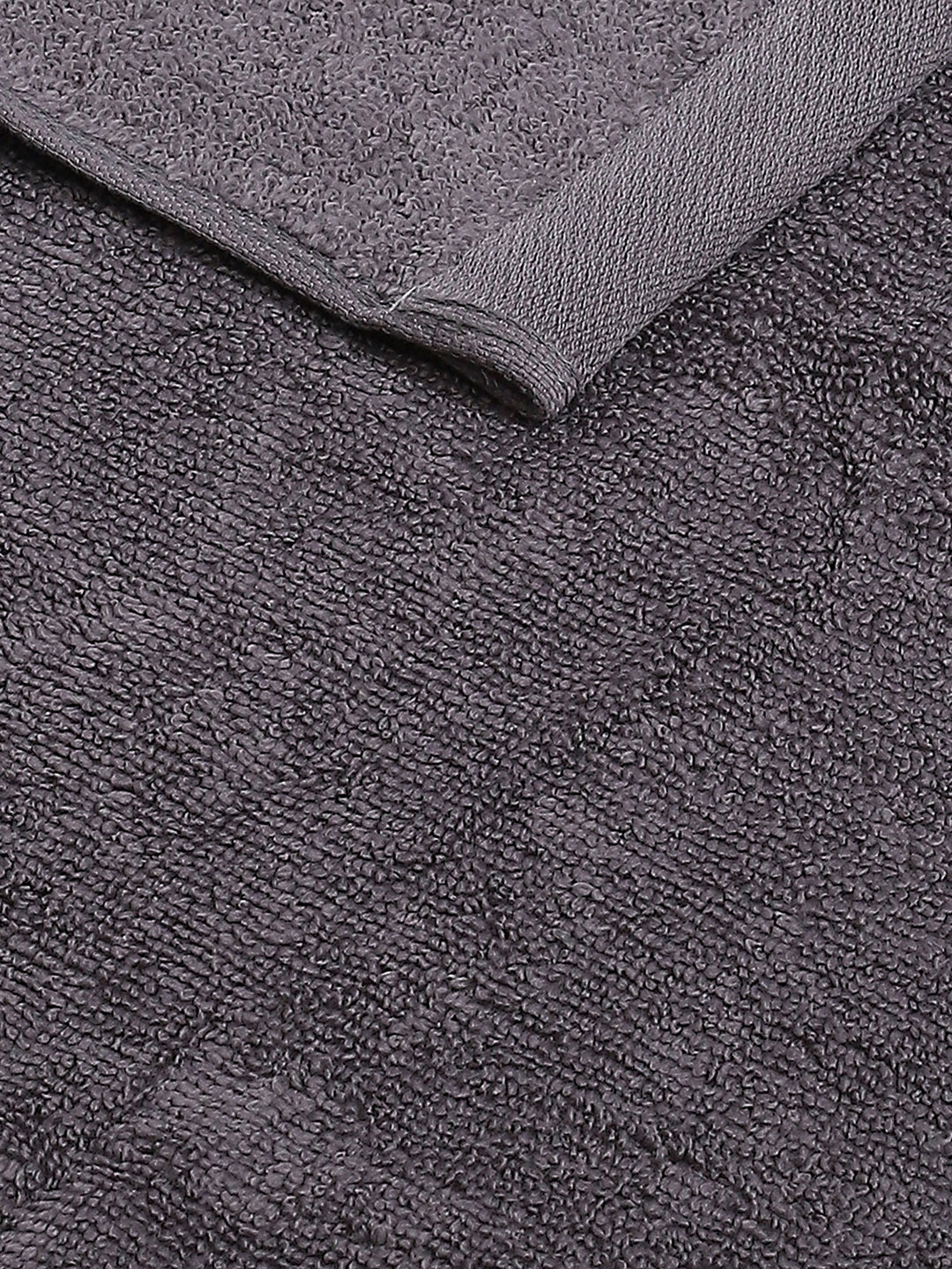 Dark Grey Cotton Solid 350 GSM Hand Towel (Pack of 2) - Image 4