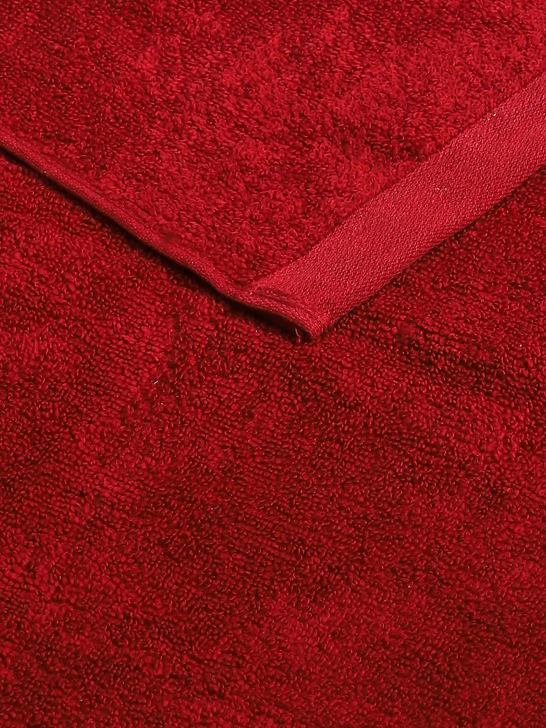 Dark Red Cotton Solid 350 GSM Hand Towel (Pack of 2) - Image 4