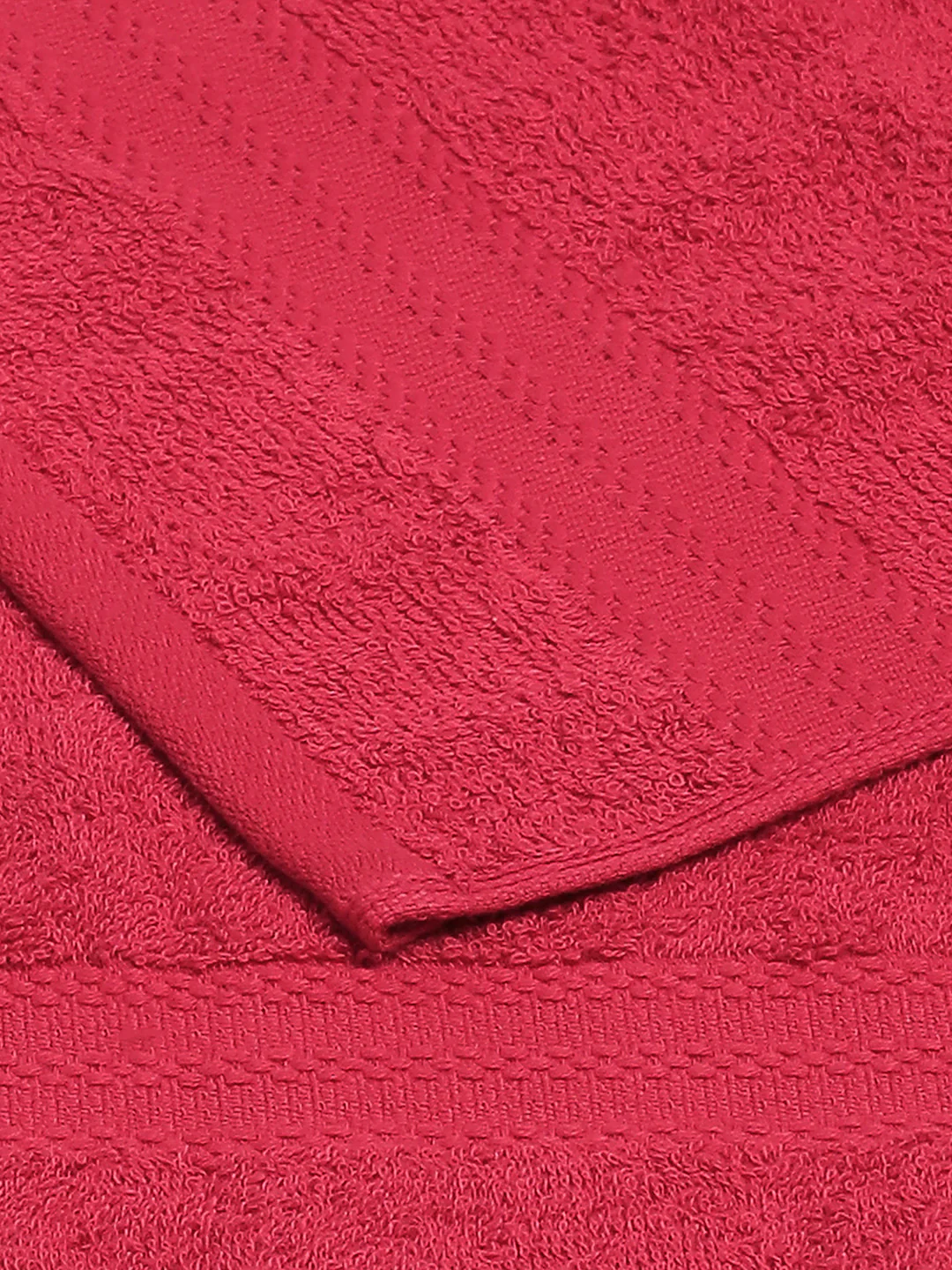 Dark Red Cotton Solid 380 GSM 2 Bath Towel & 2 Hand Towel - Image 4