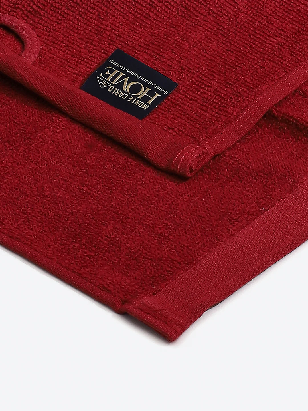 Dark Red Cotton Solid 600 GSM Face Towel (Pack of 4) - Image 3