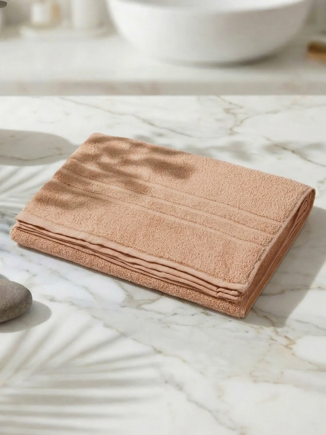 Essential Camel Brown 100% Cotton Solid 340 GSM Bath Towel Soho 1 Pc Pvc Pack - Image 2