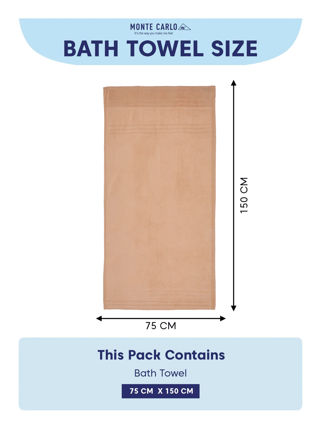 Essential Camel Brown 100% Cotton Solid 340 GSM Bath Towel Soho 1 Pc Pvc Pack - Image 8