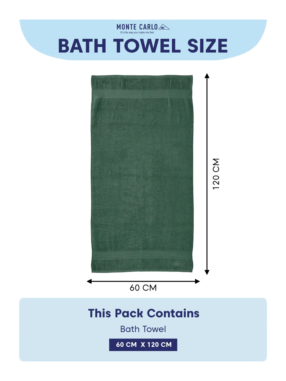 Essential Elm Green 100% Cotton Solid 380 GSM Bath Towel Jazz Small 1 Pc Pvc Pack - Image 8