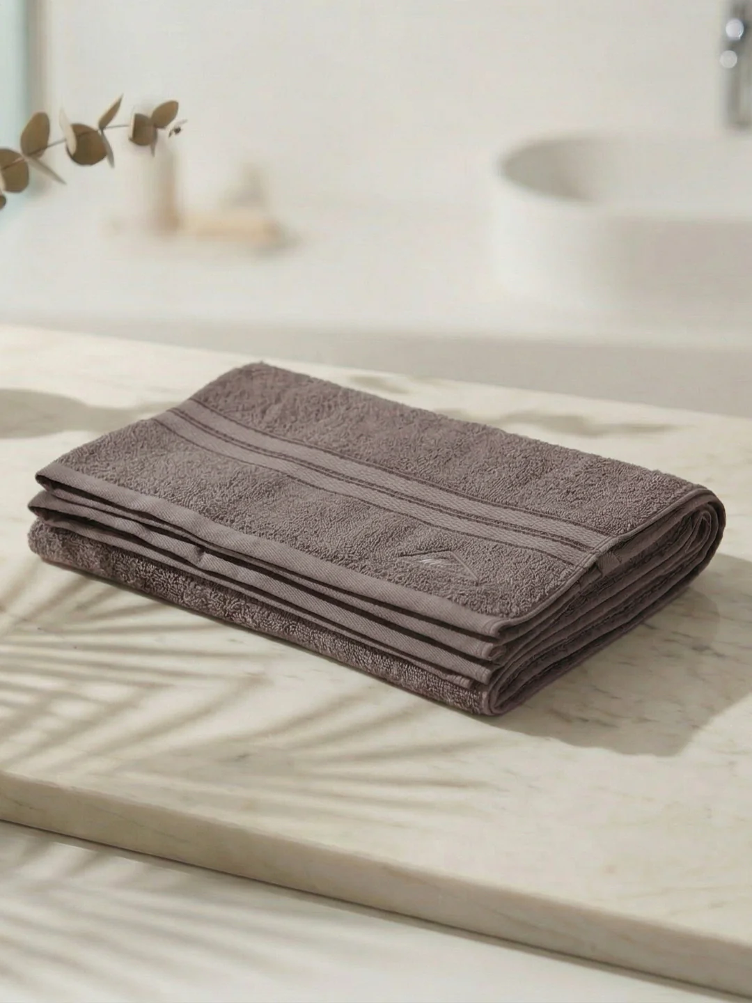 Essential Grey 100% Cotton Solid 400 GSM Bath Towel Jasper 1 Pc Pvc Pack - Image 2
