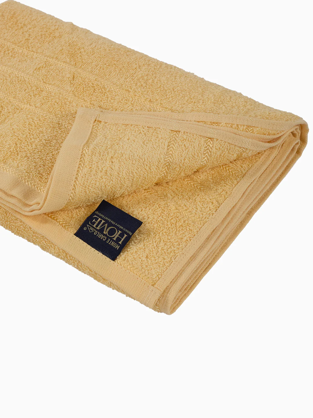 Essential Lemon Yellow 100% Cotton Solid 340 GSM Bath Towel Soho Small 1 Pc Pvc Pack - Image 5