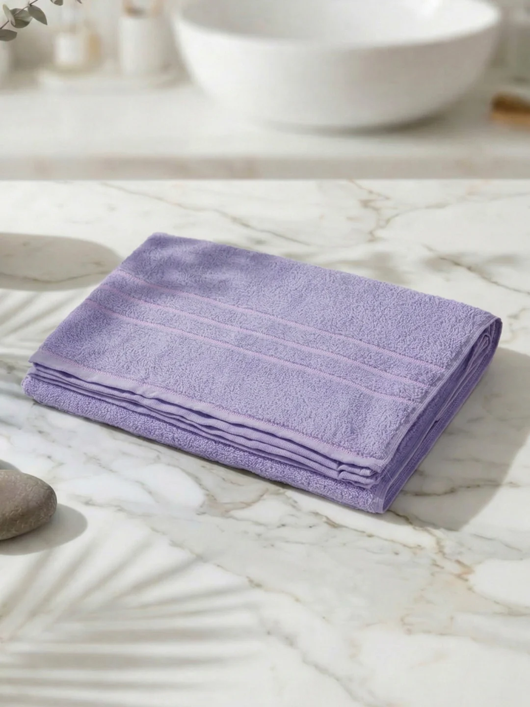 Essential Light Blue 100% Cotton Solid 340 GSM Bath Towel Soho 1 Pc Pvc Pack - Image 2