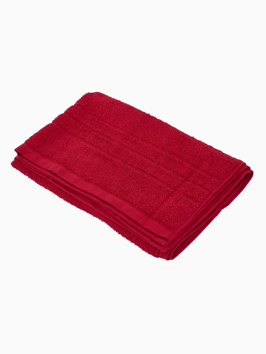 Essential Maroon 100% Cotton Solid 340 GSM Bath Towel Soho Small 1 Pc Pvc Pack - Image 4