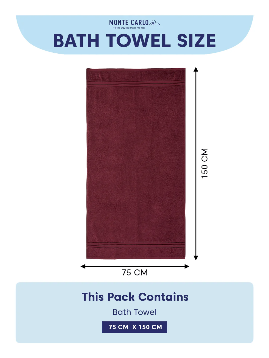 Essential Maroon 100% Cotton Solid 400 GSM Bath Towel Jasper 1 Pc Pvc Pack - Image 8